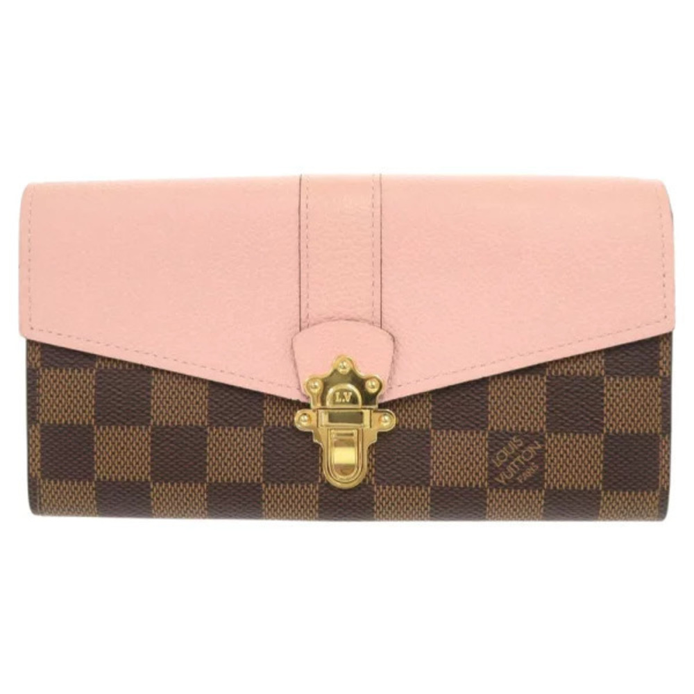 Louis Vuitton Portefeuille Clapton Damier Magnolia Pink long wallet LV